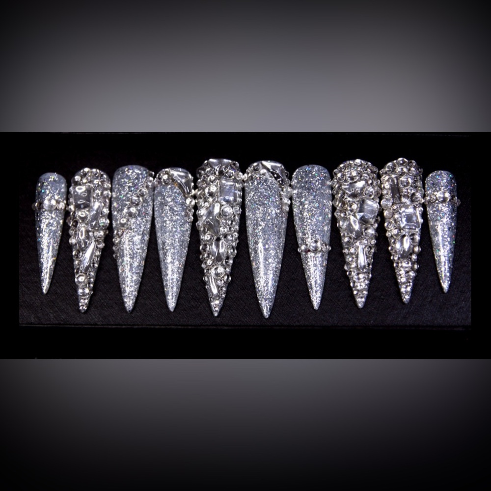 Press on Nails Sexy stiletto, custom handmade press on acrylic nails